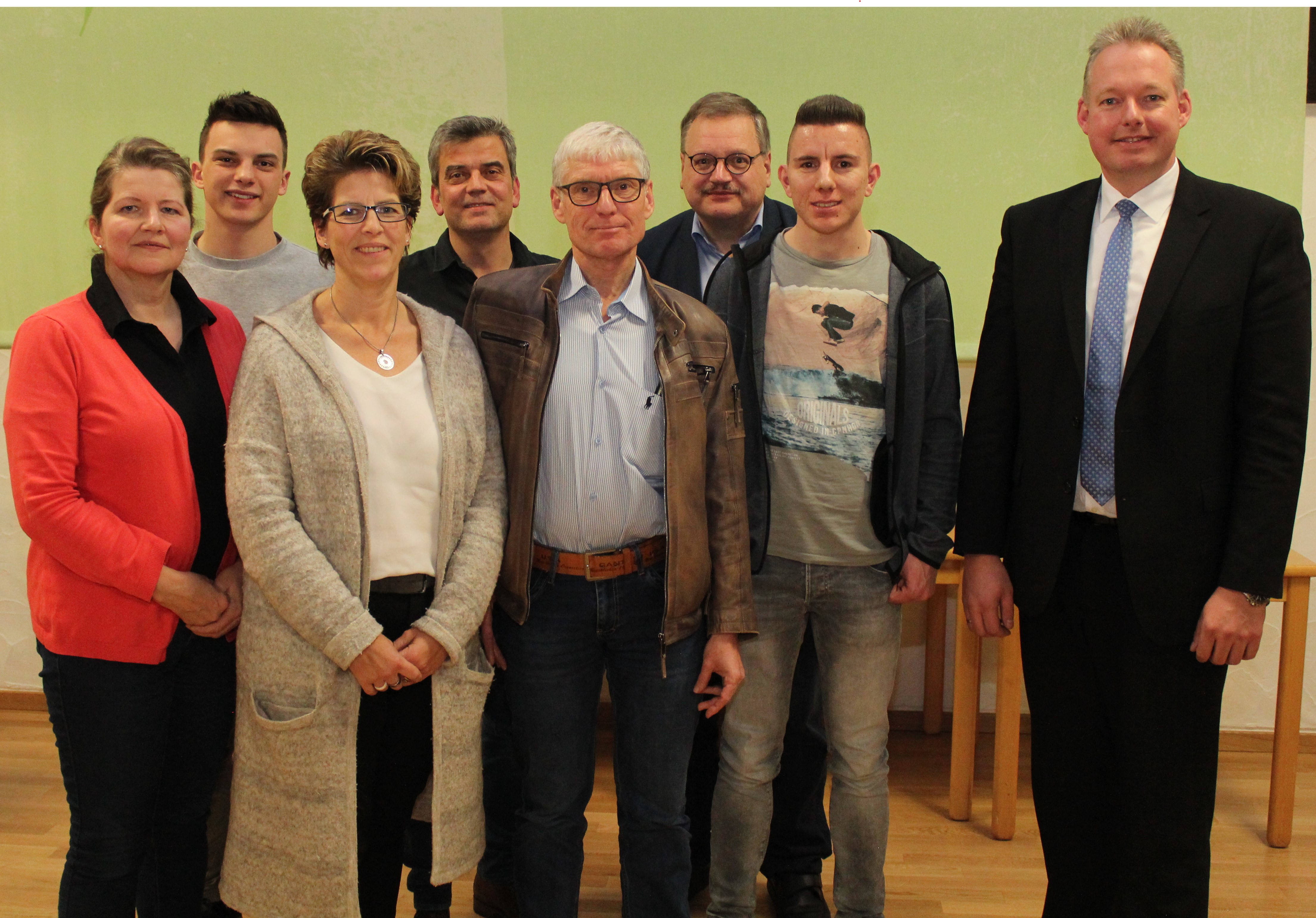 v.l.n.r.: Marie-Luise Horst-Eckert, Paul-Vincent Horst, Tanja Maron, Thomas Heisel, Dirk Blank, Reinhrad Uthoff, Patrick Rhode, Marco Mhle
